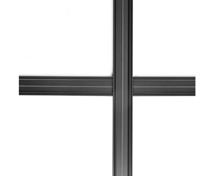 Flaches Aluminiumprofil mit Klebeböcken zum aufkleben auf Glasscheiben in schwarz, Bild 4
