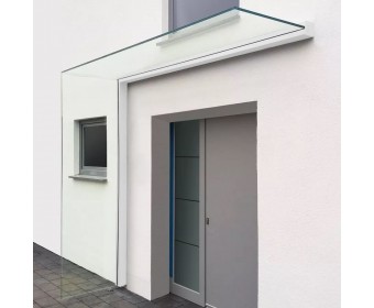 Vordach-Profilsystem 2.400 mm Höhe, Seitenwindschutz beidseitig - Weiss
