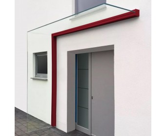 Vordach-Profilsystem 2.400 mm Höhe, Seitenwindschutz beidseitig - Individuelle Farbe