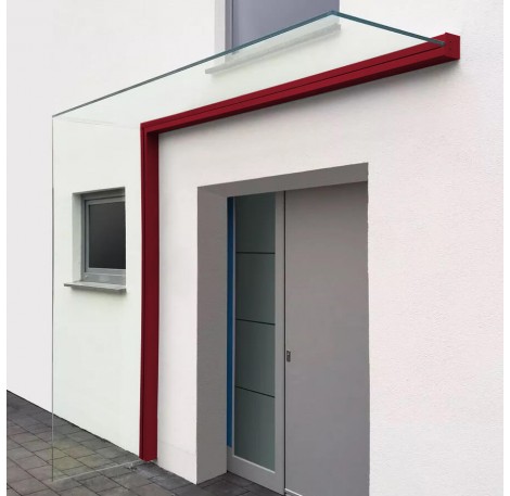 Vordach-Profilsystem 2.400 mm Höhe, Seitenwindschutz links - Individuelle Farbe