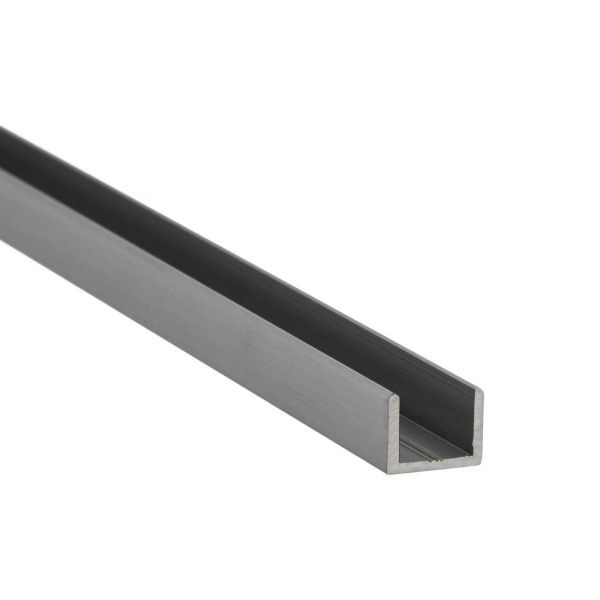U-Profil aus Aluminium für Glasstärke 10 mm
