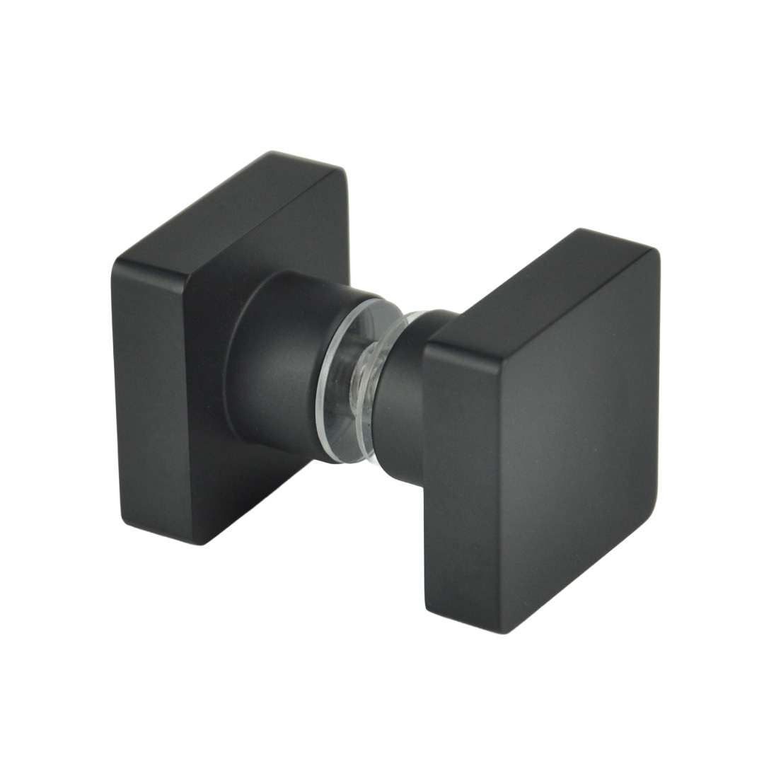 Duschtürgriff | 35x35x22 mm | Schwarz Matt | Eckig