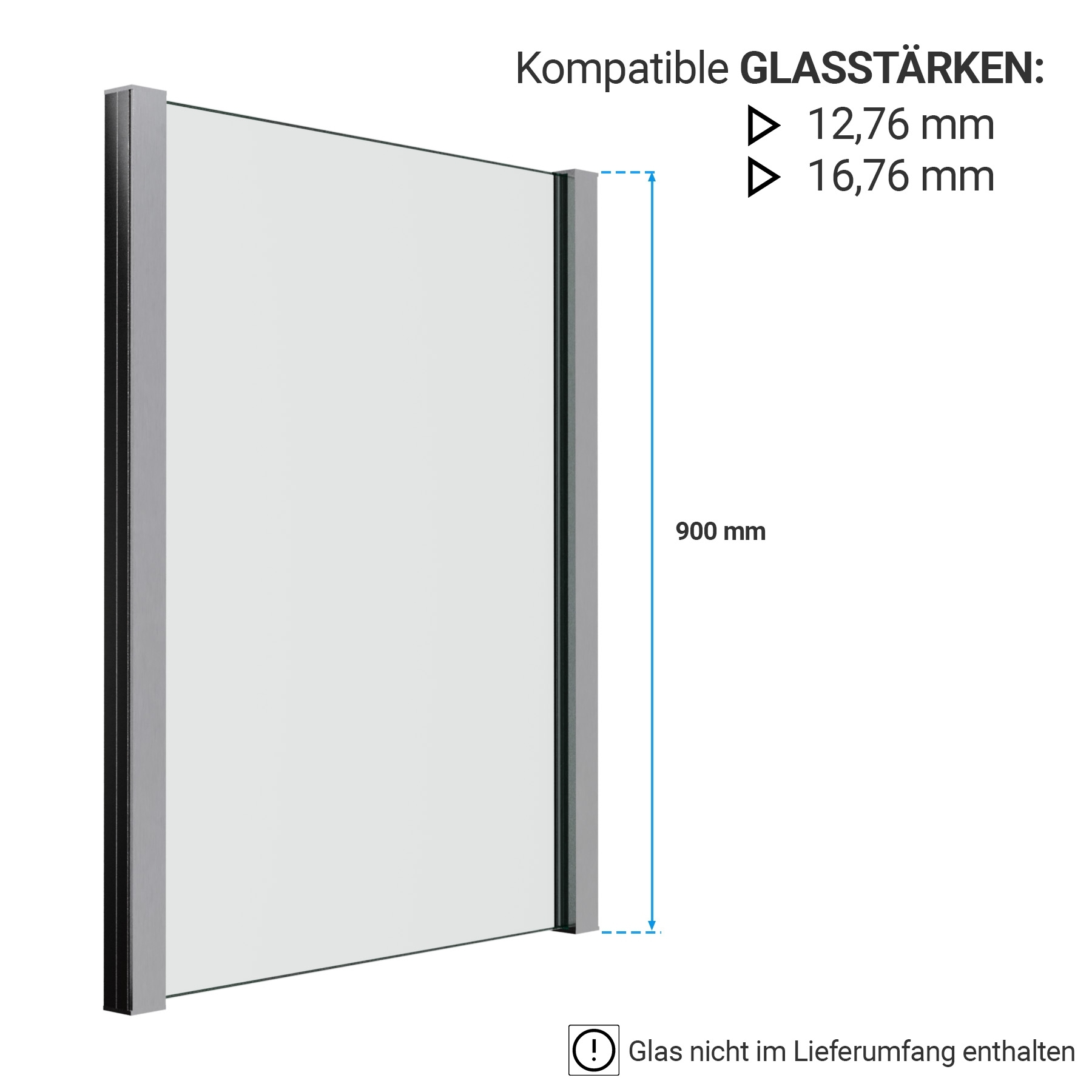 Französischer Balkon im Komplettset, 900 mm hoch - Pressblank
