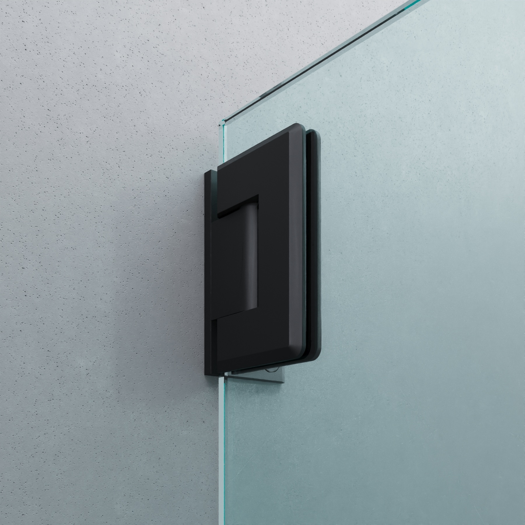 Scharnier Verbindung | Wand-Glas 90° | Schwarz Matt