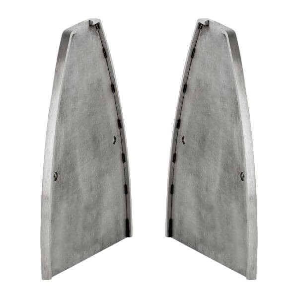 Linke Endkappe Wandklemmprofil 5° Dachneigung 17,52 mm, oval - Edelstahloptik
