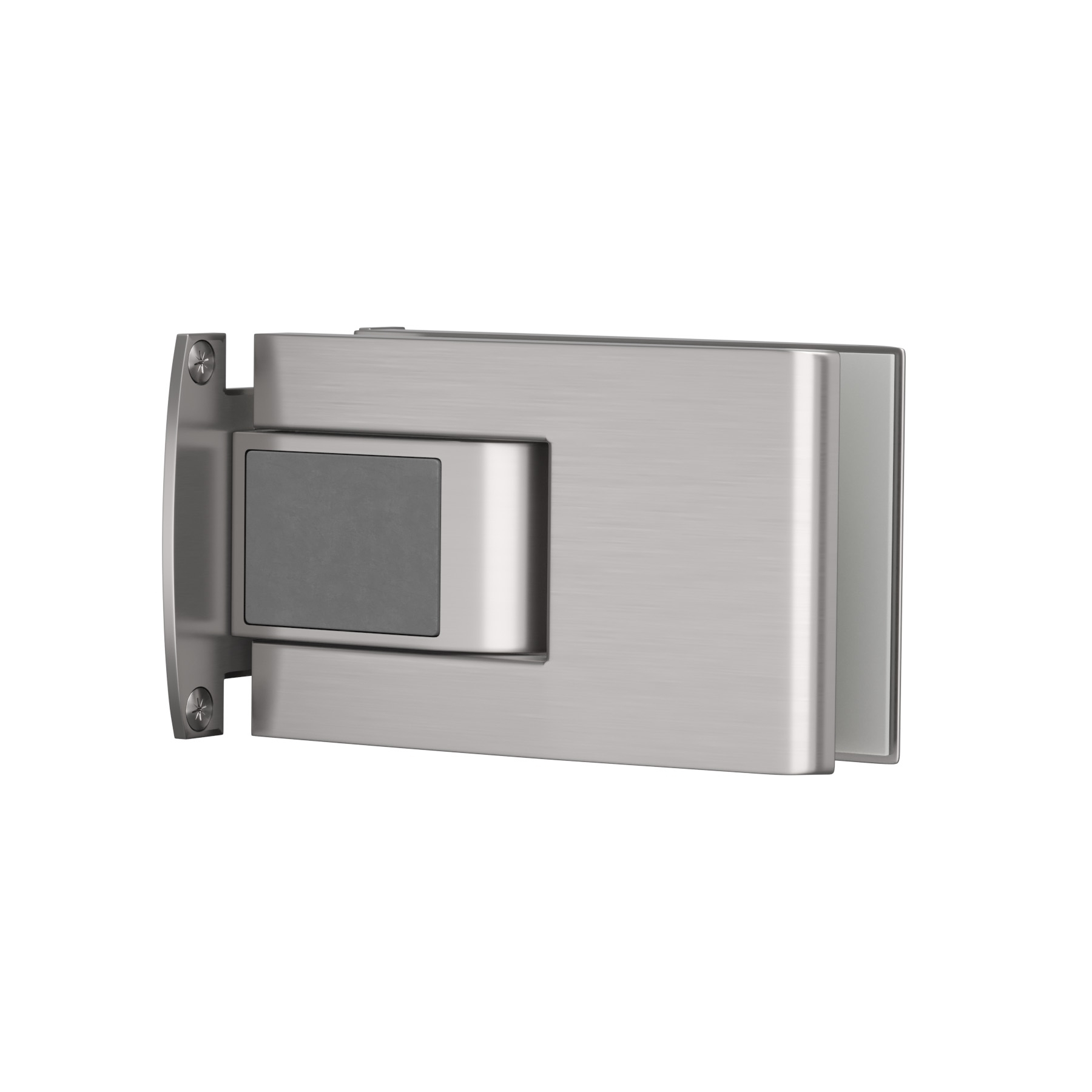 Pendeltürband Paar Tensor rund, Glas-Wand, Edelstahloptik