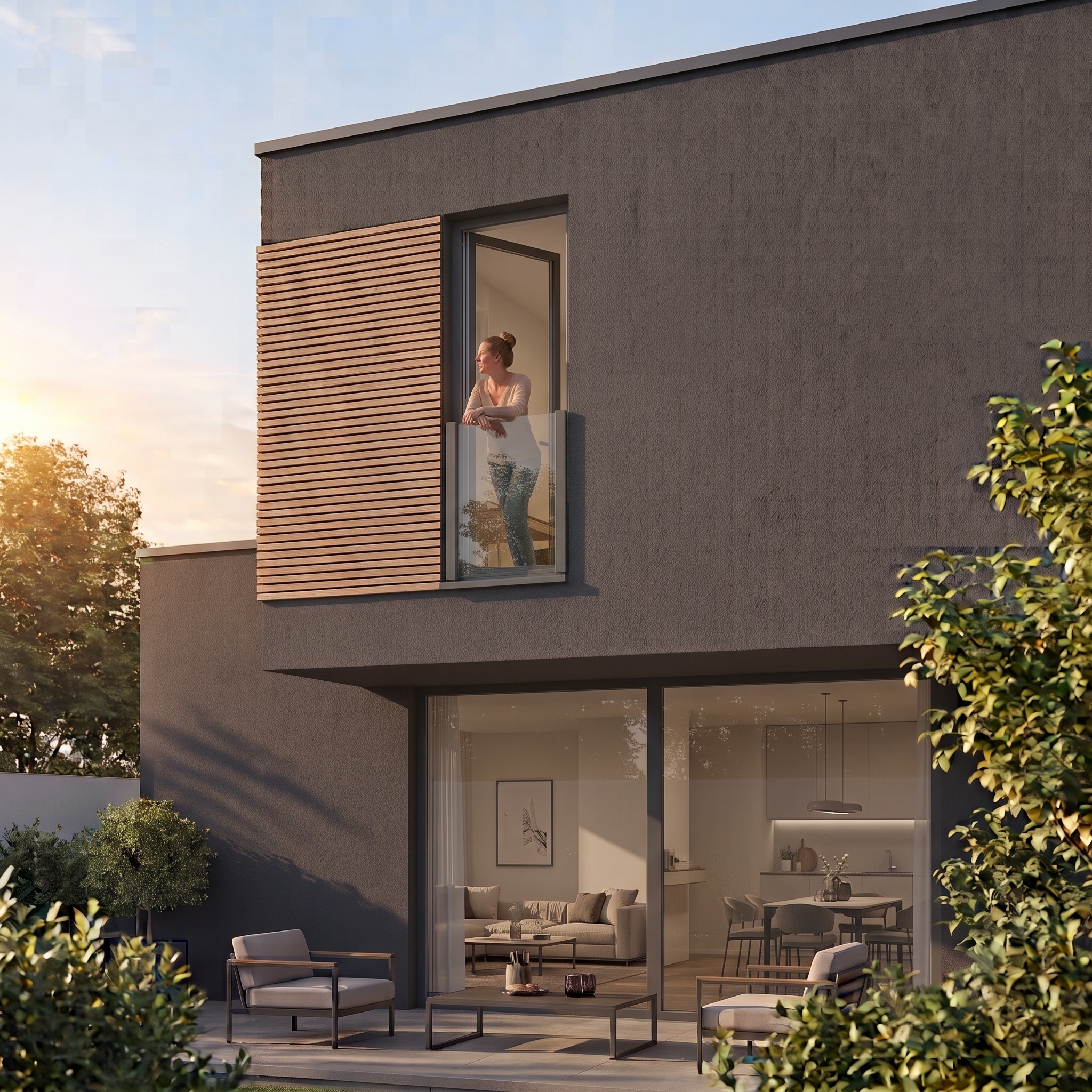 Französischer Balkon, Komplettset Schwarz RAL 9005 matt, Länge 900 mm