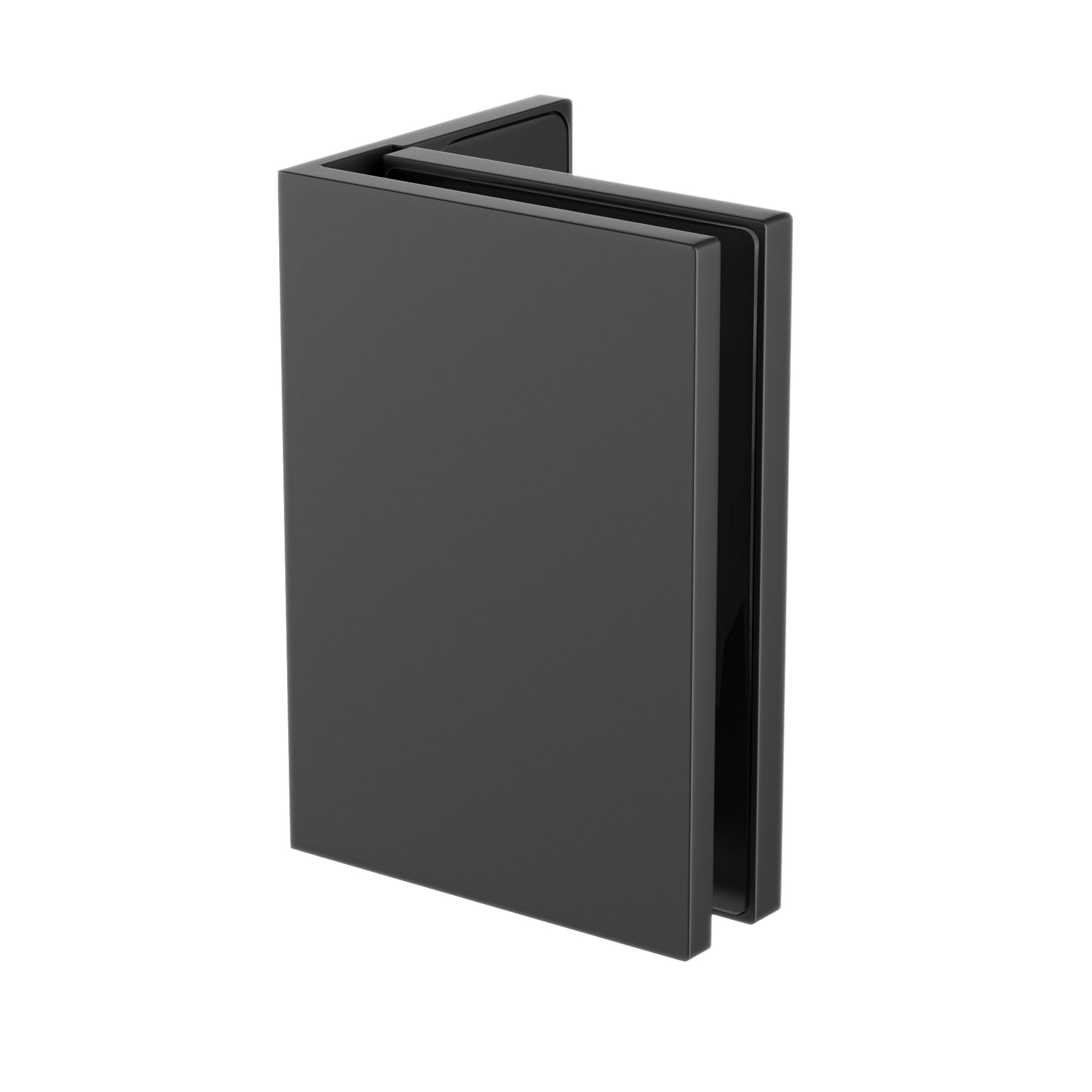 Winkelverbinder | Glas-Wand 90° | Schwarz Matt