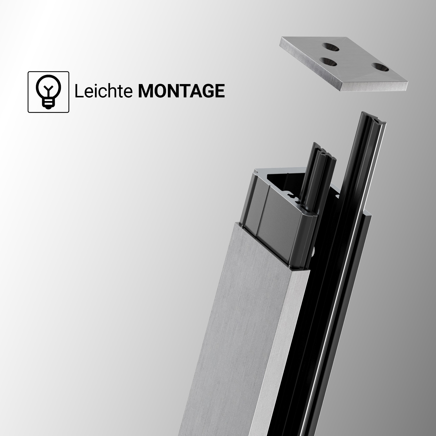 Französischer Balkon im Komplettset, 900 mm hoch - Pressblank