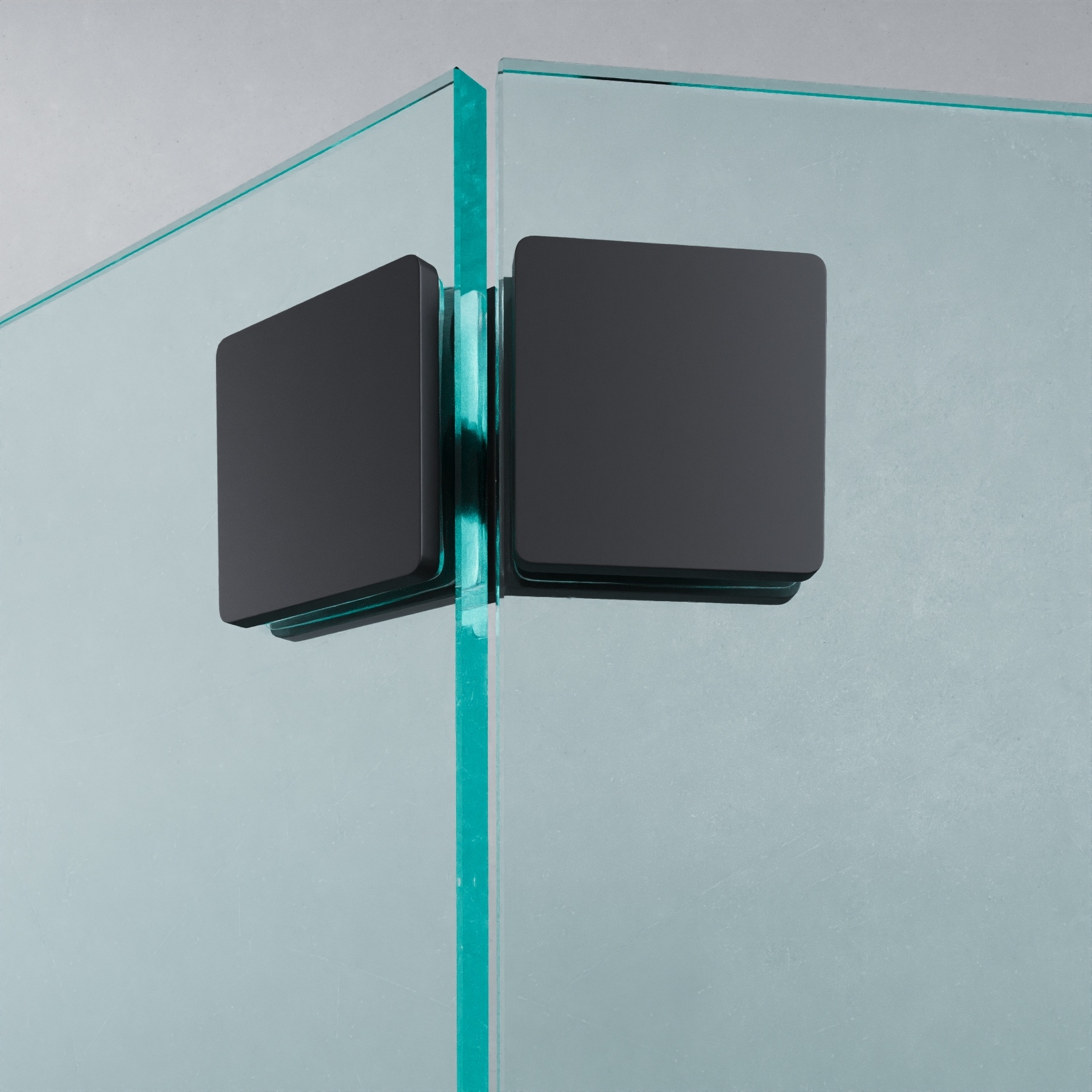Winkelverbinder | Glas-Glas 135° | Schwarz Matt