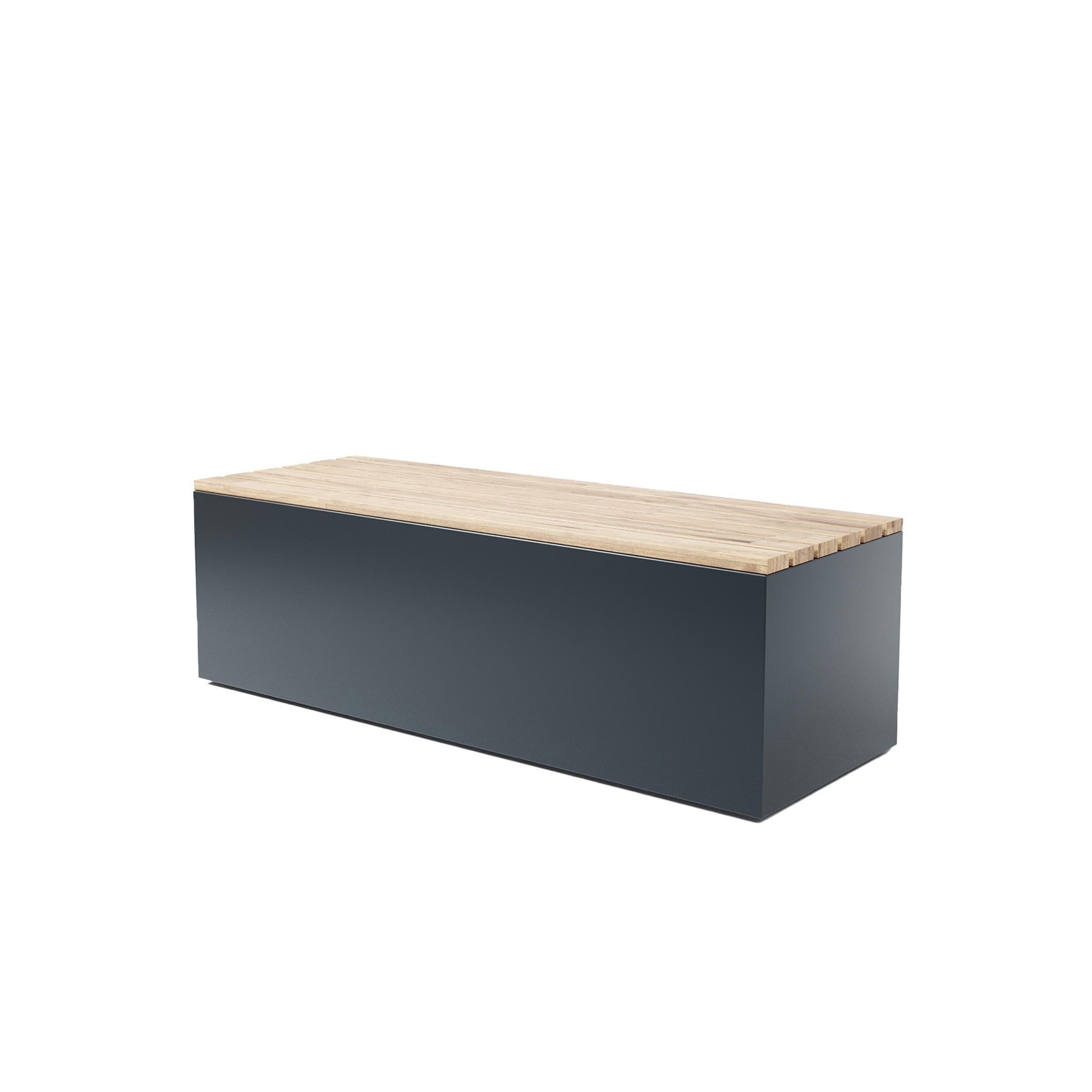 Sitzbank 185 cm breit aus beschichtetem Stahl und Holz