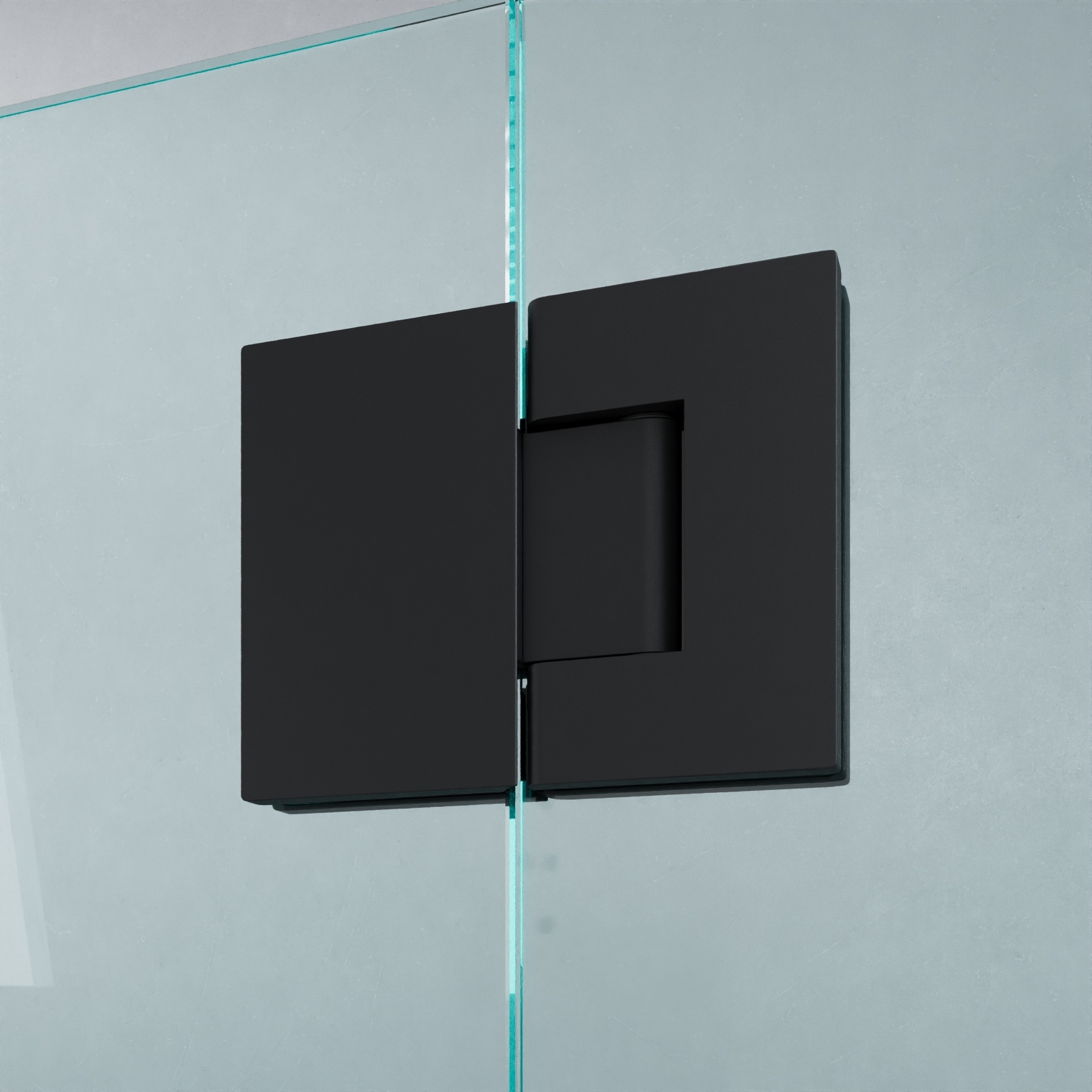 Scharnier Verbinder | Glas-Glas 180° | Schwarz Matt