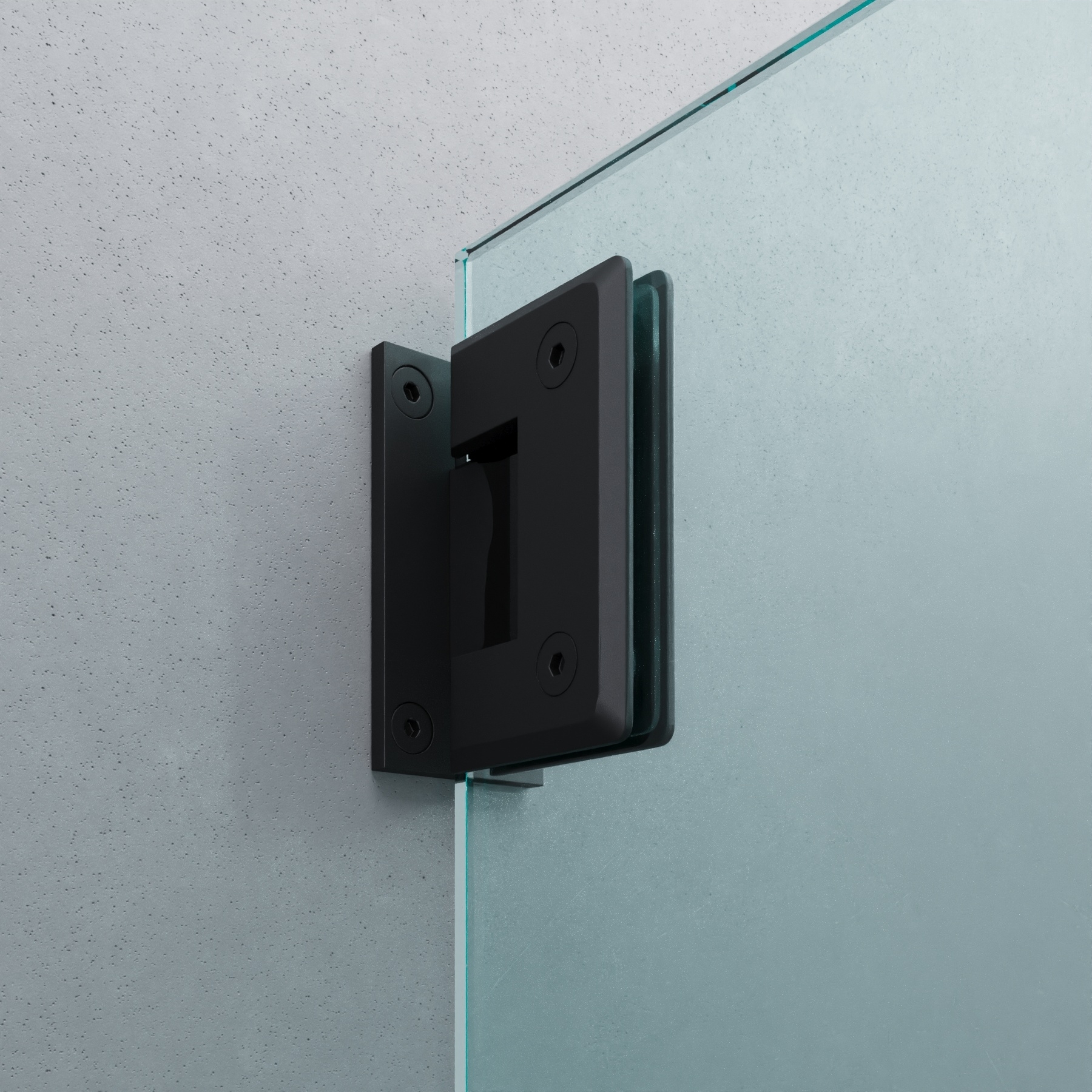 Scharnier Verbindung | Wand-Glas 90° | Schwarz Matt