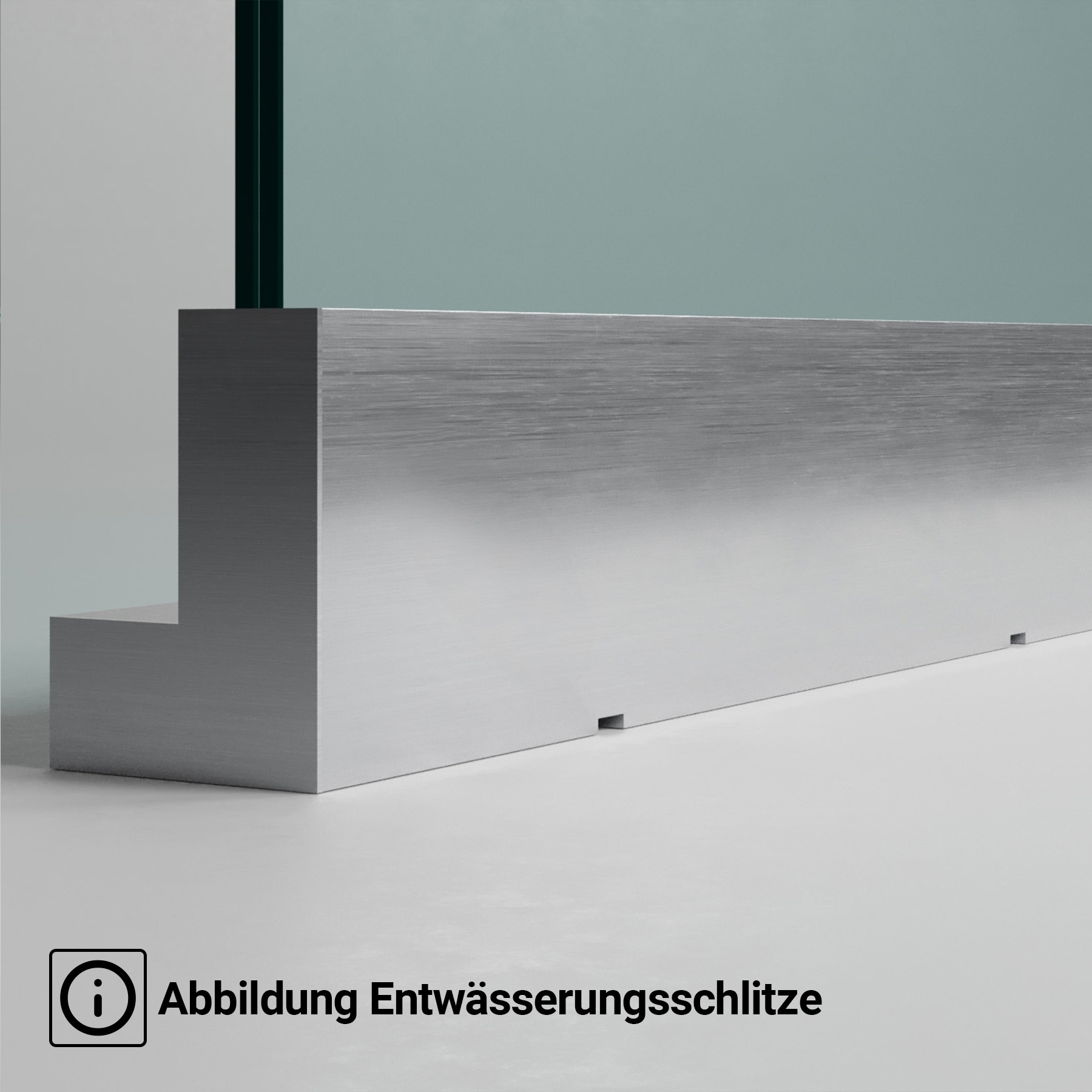 Aufgesetztes Brüstungsprofil 17,52 mm, mit Flansch - Schwarz
