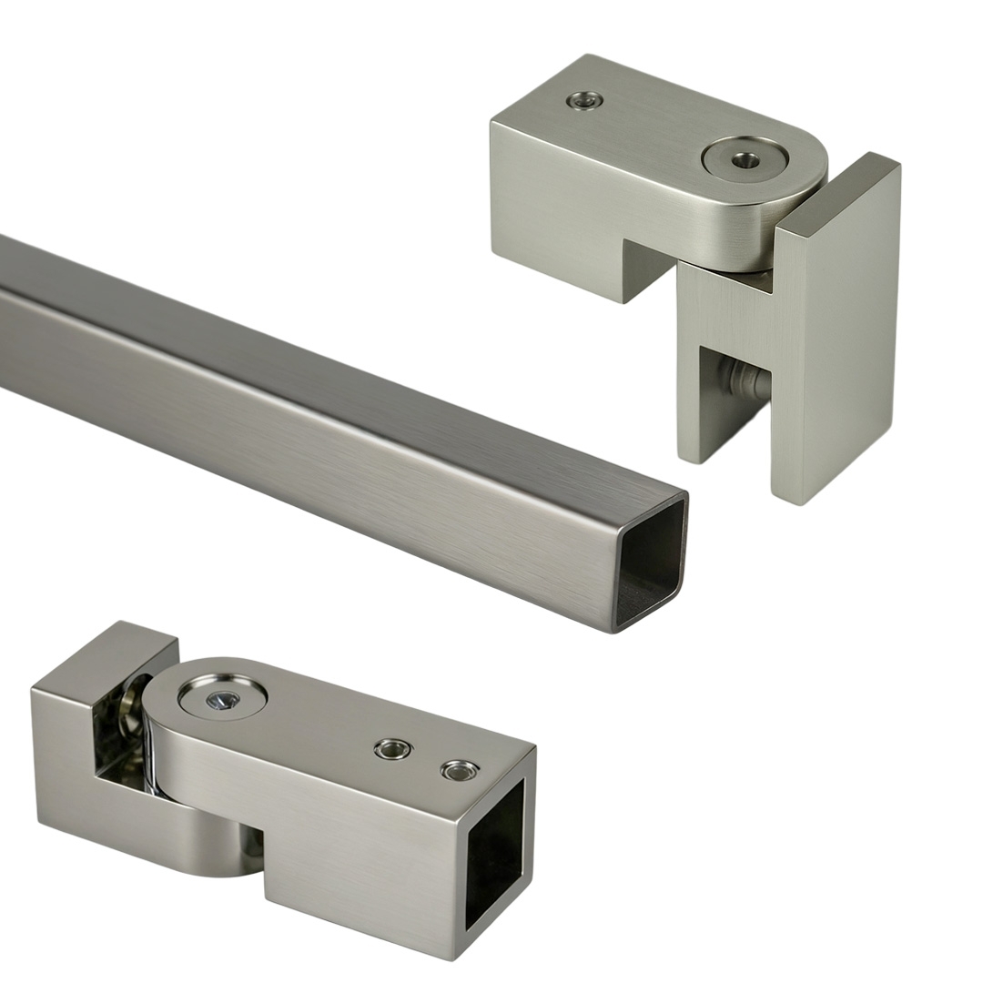 Stabilisierungs-Set | Edelstahloptik Matt gebürstet | Eckig