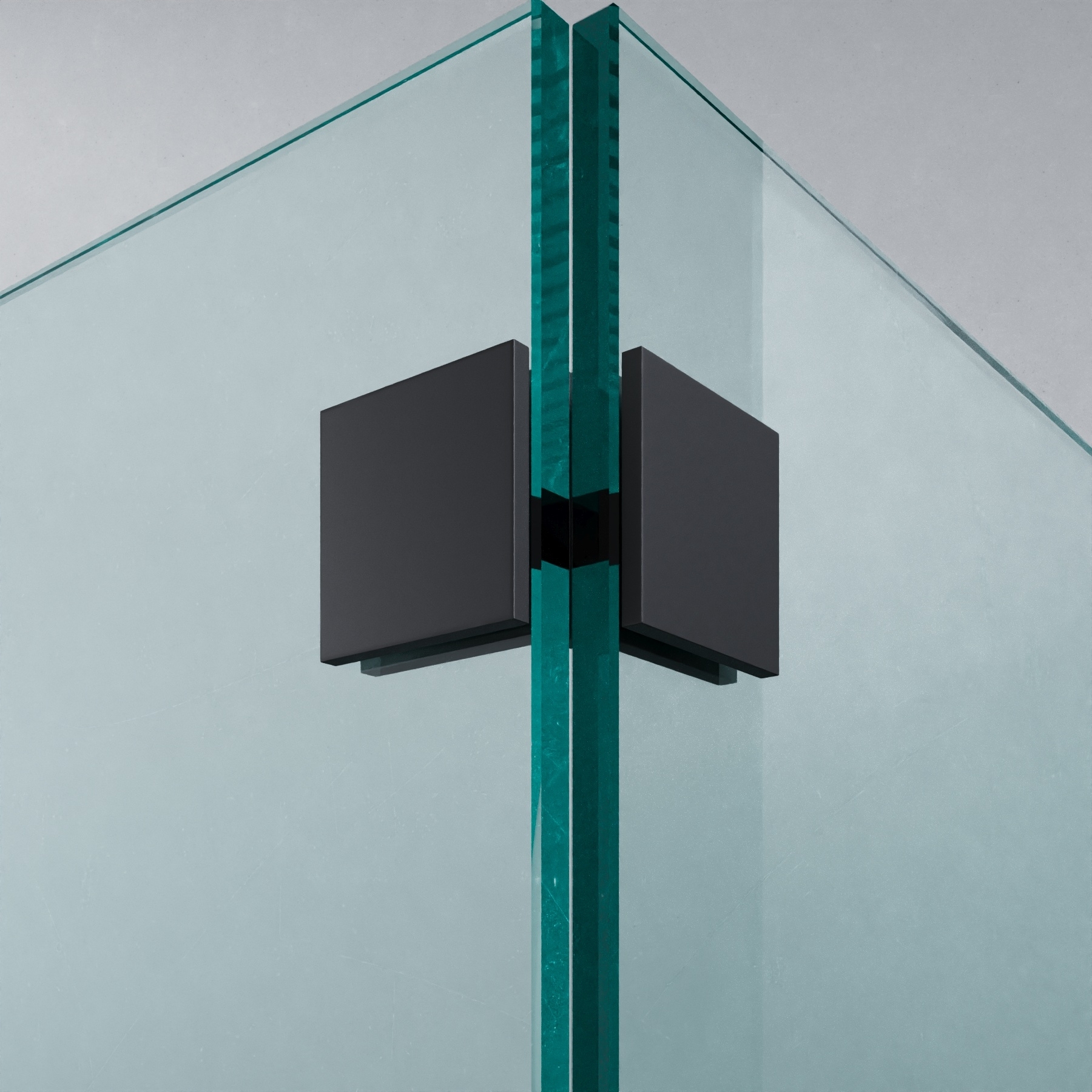 Winkelverbinder | Glas-Glas 90° | Schwarz Matt