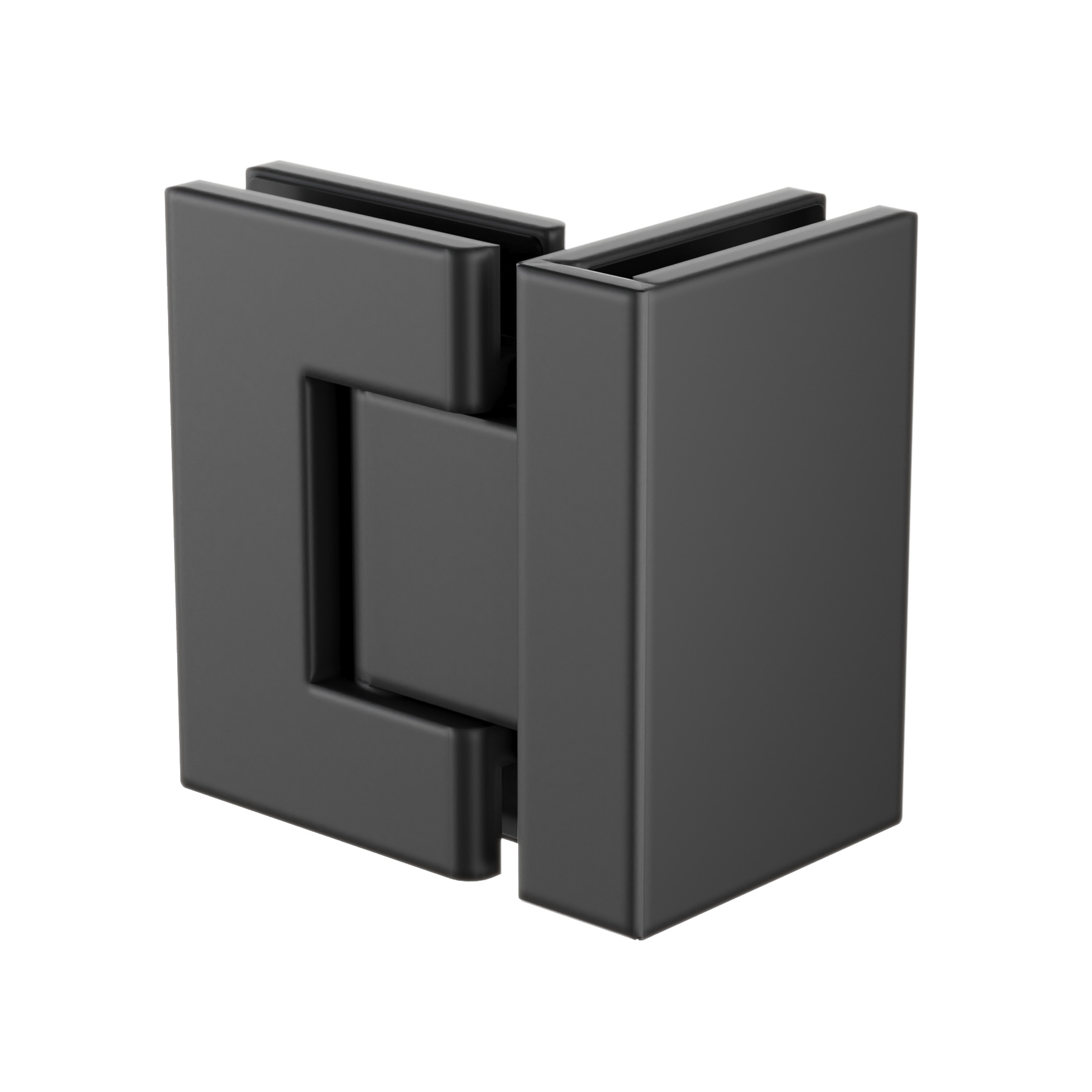 Scharnier | Glas-Glas 90° | Schwarz Matt