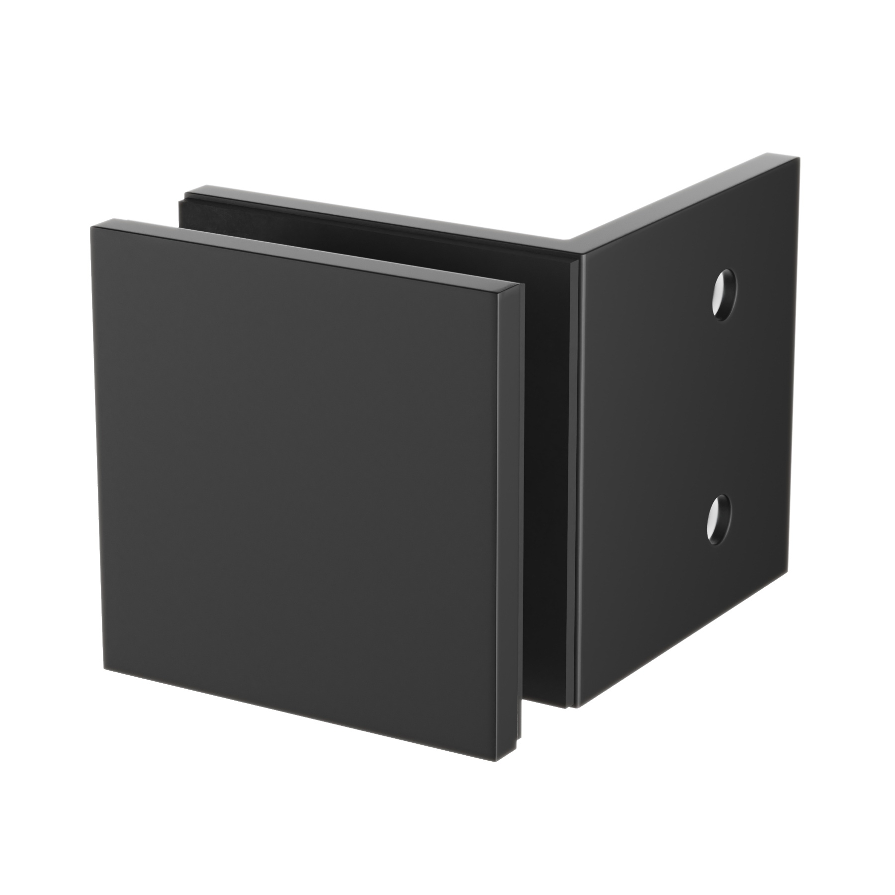 Winkelverbinder | Glas-Wand 90° | Schwarz Matt